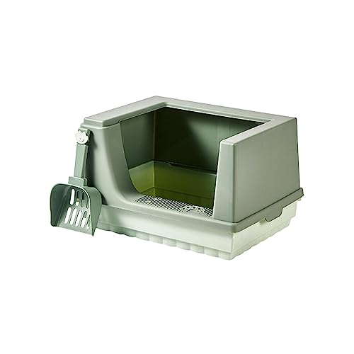 LOVIVER Katzentoilette, Toilette, spritzwassergeschützt, hohe Seiten, halbgeschlossen, für kleine Kaninchen, Meerschweinchen, tragbar, Abnehmbarer Boden, grünes L LOVIVER Katzentoilette, Toilette, spritzwassergeschützt, hohe Seiten, halbgeschlossen, für kleine Kaninchen, Meerschweinchen, tragbar, Abnehmbarer Boden, grünes L von LOVIVER