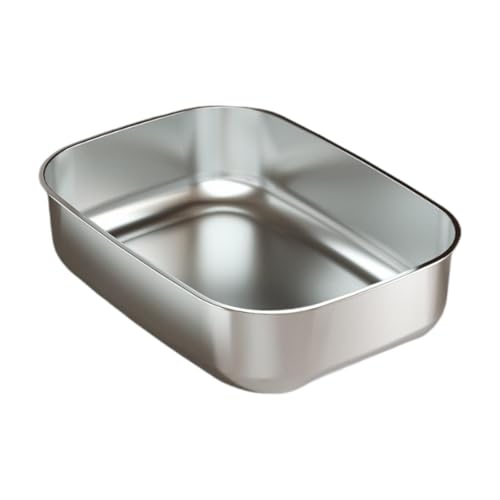 LOVIVER Katzentoilette aus Edelstahl, offene Katzentoilette für Kätzchen, Katzen-Reinigungsbecken, Katzentoilette für den Innenbereich, hochseitige LOVIVER Katzentoilette aus Edelstahl, offene Katzentoilette für Kätzchen, Katzen-Reinigungsbecken, Katzentoilette für den Innenbereich, hochseitige von LOVIVER