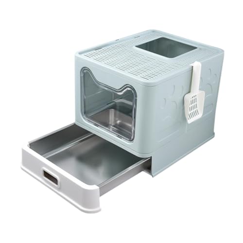 LOVIVER Katzentoilette mit Deckel, Katzentoilette, zusammenklappbar, komplett geschlossen, abgedeckt, groß, mit Kapuze, für Hauskatzen, Katzentoilette, Blau LOVIVER Katzentoilette mit Deckel, Katzentoilette, zusammenklappbar, komplett geschlossen, abgedeckt, groß, mit Kapuze, für Hauskatzen, Katzentoilette, Blau von LOVIVER