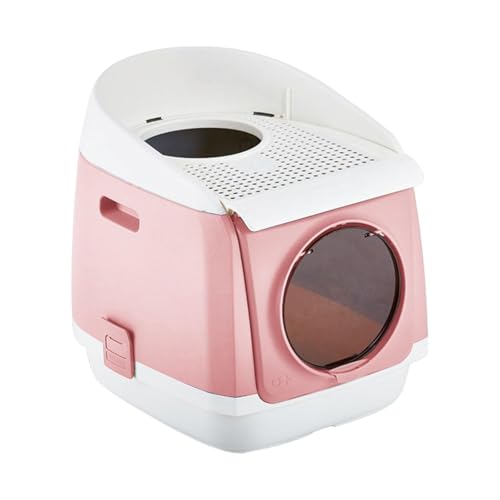 LOVIVER Katzentoilette mit Fronteinstieg und Ausgang von Oben, geruchlose Katzentoilette mit Haube, Katzentoilette, ROSA LOVIVER Katzentoilette mit Fronteinstieg und Ausgang von Oben, geruchlose Katzentoilette mit Haube, Katzentoilette, ROSA von LOVIVER