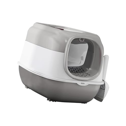 LOVIVER Katzentoilette mit Haube und Deckel, Katzentoilette für Haustiere mit Deckel, stabile Katzentoilette mit Tür, abnehmbare, komplett geschlossene, grau LOVIVER Katzentoilette mit Haube und Deckel, Katzentoilette für Haustiere mit Deckel, stabile Katzentoilette mit Tür, abnehmbare, komplett geschlossene, grau von LOVIVER