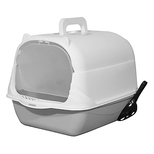 LOVIVER Katzentoilette mit Kapuze, Haustiertoilette, geschlossene und überdachte Katzentoilette mit Vordertür, abnehmbares Haustierzubehör, Wiederverwendbare, Handheld-Grau LOVIVER Katzentoilette mit Kapuze, Haustiertoilette, geschlossene und überdachte Katzentoilette mit Vordertür, abnehmbares Haustierzubehör, Wiederverwendbare, Handheld-Grau von LOVIVER