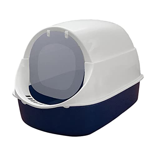 LOVIVER Katzentoilette mit Kapuze, Katzentoilette, leicht zu reinigen, mit Deckel, Oben offen, stabile, geschlossene Katzentoilette, große Kätzchentoilette, Blau LOVIVER Katzentoilette mit Kapuze, Katzentoilette, leicht zu reinigen, mit Deckel, Oben offen, stabile, geschlossene Katzentoilette, große Kätzchentoilette, Blau von LOVIVER