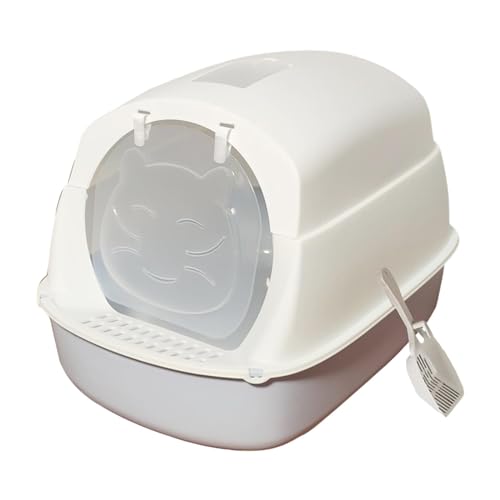LOVIVER Katzentoilette mit Kapuze und Deckel, Haustiertoilette, geschlossene und abgedeckte Katzentoilette, Heimtierbedarf, langlebig, leicht zu reinigen, GRAU LOVIVER Katzentoilette mit Kapuze und Deckel, Haustiertoilette, geschlossene und abgedeckte Katzentoilette, Heimtierbedarf, langlebig, leicht zu reinigen, GRAU von LOVIVER