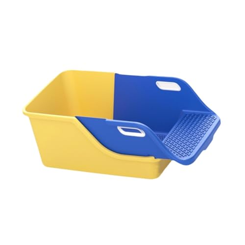 LOVIVER Katzentoilette mit Sieb, Katzentoilette mit Offener Oberseite, für Kätzchen bis ältere Katzen, Spritzschutz, Platzsparend, Hohe Seiten, 72 X 39 X 29 C, Gelb Blau LOVIVER Katzentoilette mit Sieb, Katzentoilette mit Offener Oberseite, für Kätzchen bis ältere Katzen, Spritzschutz, Platzsparend, Hohe Seiten, 72 X 39 X 29 C, Gelb Blau von LOVIVER