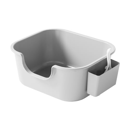 LOVIVER Katzentoiletten mit offener Oberseite, Katzentoilette mit hohen Seitenwänden, halbgeschlossene Katzensandbox, erhöhte Katzentoilette für Kaninchen, GRAU LOVIVER Katzentoiletten mit offener Oberseite, Katzentoilette mit hohen Seitenwänden, halbgeschlossene Katzensandbox, erhöhte Katzentoilette für Kaninchen, GRAU von LOVIVER