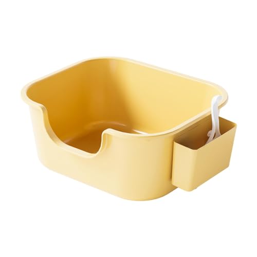 LOVIVER Katzentoiletten mit offener Oberseite, Katzentoilette mit hohen Seitenwänden, halbgeschlossene Katzensandbox, erhöhte Katzentoilette für Kaninchen, Gelb LOVIVER Katzentoiletten mit offener Oberseite, Katzentoilette mit hohen Seitenwänden, halbgeschlossene Katzensandbox, erhöhte Katzentoilette für Kaninchen, Gelb von LOVIVER