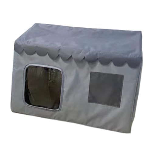 LOVIVER Katzenunterschlupf, Hundehütte mit Aufbewahrungstasche, Hundeunterlage, tragbares, wasserdichtes Haustierheim für Kätzchen, streunende Katzen, Wilde, grau LOVIVER Katzenunterschlupf, Hundehütte mit Aufbewahrungstasche, Hundeunterlage, tragbares, wasserdichtes Haustierheim für Kätzchen, streunende Katzen, Wilde, grau von LOVIVER