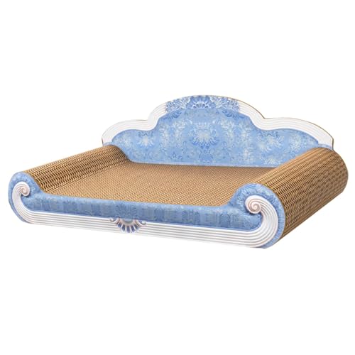 LOVIVER Kratzbrett aus Pappe für Katzen, Katzenspielzeug, vielseitiges, verschleißfestes Kratzsofa aus Pappe für Katzen zum Kratzen der Pfoten, Blau LOVIVER Kratzbrett aus Pappe für Katzen, Katzenspielzeug, vielseitiges, verschleißfestes Kratzsofa aus Pappe für Katzen zum Kratzen der Pfoten, Blau von LOVIVER