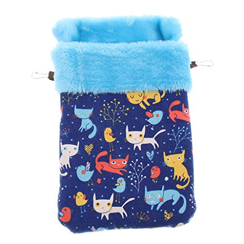 LOVIVER Niedlicher Schlafsack Kuschelsack Zum Aufhängen für Kleintiere Hamster, Katze Blau von LOVIVER