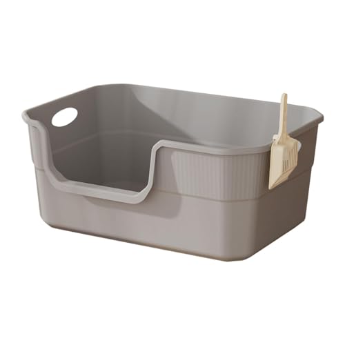 LOVIVER Offene Haustiertoilette, Katzentoilette, spritzwassergeschützt, Katzensandkasten, Katzentoilette, langlebiges Katzentöpfchen, Toilette, hohe Seiten, grau LOVIVER Offene Haustiertoilette, Katzentoilette, spritzwassergeschützt, Katzensandkasten, Katzentoilette, langlebiges Katzentöpfchen, Toilette, hohe Seiten, grau von LOVIVER