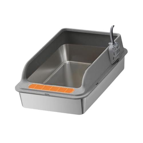 LOVIVER Offene Katzentoilette, halbgeschlossenes Haustierzubehör mit hohen Seiten, tragbar, spritzwassergeschützt, für Hauskatzen mit -Katzenstreu, Dunkelgrau LOVIVER Offene Katzentoilette, halbgeschlossenes Haustierzubehör mit hohen Seiten, tragbar, spritzwassergeschützt, für Hauskatzen mit -Katzenstreu, Dunkelgrau von LOVIVER
