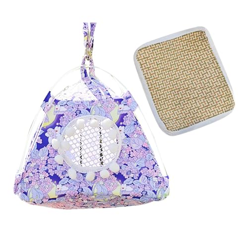 LOVIVER Papagei Hängezelt Haus Sommer Hängematte Hamsterkäfig für Wellensittiche Kleintiere Nymphensittiche Kakadus, Lila von LOVIVER