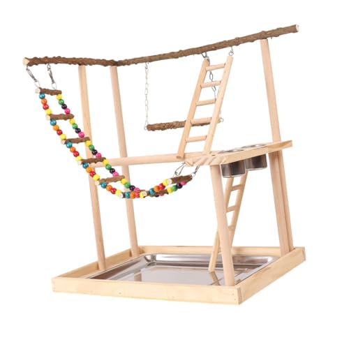LOVIVER Papageien-Spielplatz, Vogel-Fitnessstudio, Übungs- und Aktivitätszentrum, hölzerner Sitzstangenständer, Sittich-Vogelspielständer für Aras, LOVIVER Papageien-Spielplatz, Vogel-Fitnessstudio, Übungs- und Aktivitätszentrum, hölzerner Sitzstangenständer, Sittich-Vogelspielständer für Aras, von LOVIVER