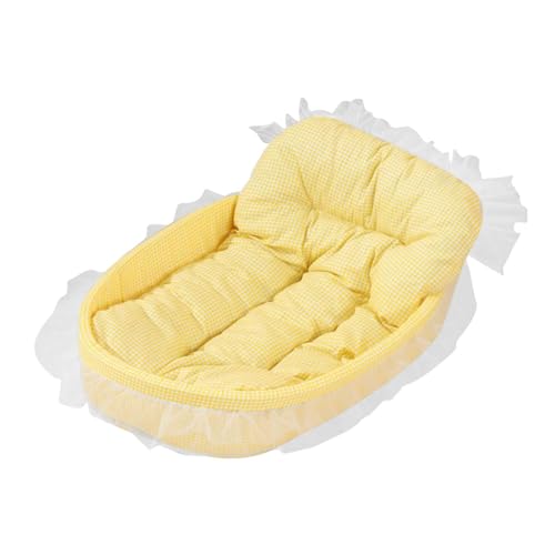 LOVIVER Prinzessinnen-Katzenbett, Haustierbett, weiches Haustierzubehör, abnehmbares Hundebett, Spitzen-Katzensofa für Katzen oder kleine Hunde, für den, Gelb LOVIVER Prinzessinnen-Katzenbett, Haustierbett, weiches Haustierzubehör, abnehmbares Hundebett, Spitzen-Katzensofa für Katzen oder kleine Hunde, für den, Gelb von LOVIVER