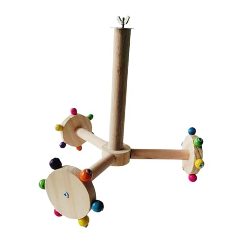 LOVIVER Rotierende Sitzstange für Vögel, Spielzeug für Papageien aus Holz, Radspielzeug mit 3 Sitzstangen, Glatte Oberfläche, Vogelkäfig-Zubehör für LOVIVER Rotierende Sitzstange für Vögel, Spielzeug für Papageien aus Holz, Radspielzeug mit 3 Sitzstangen, Glatte Oberfläche, Vogelkäfig-Zubehör für von LOVIVER