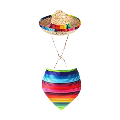 LOVIVER Sombrero-Hut für Hunde, dreieckiges Lätzchen, Hundehalstuch, lustige Foto-Requisiten, Kostüm, mexikanischer Strohhut für Halloween-Dekorationen, Party LOVIVER Sombrero-Hut für Hunde, dreieckiges Lätzchen, Hundehalstuch, lustige Foto-Requisiten, Kostüm, mexikanischer Strohhut für Halloween-Dekorationen, Party von LOVIVER