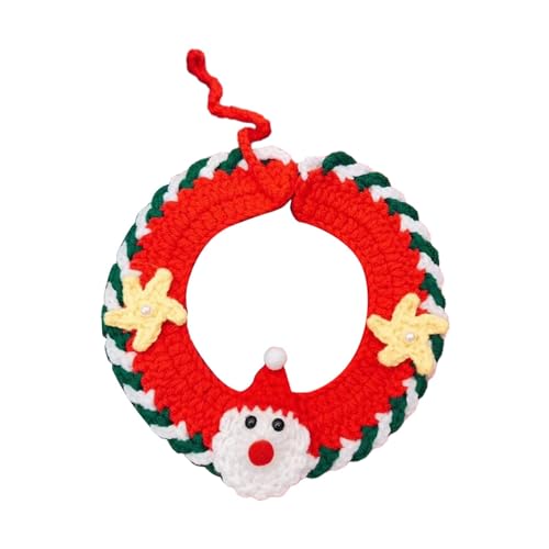 LOVIVER Strickendes Katzenhalsband, handgewebter Schal, Weihnachtskätzchen-Halskettenschal, Katze, weihnachtlicher Strickkragenschal von LOVIVER