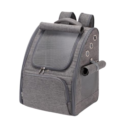 LOVIVER Tragerucksack für Haustiere, leicht, für Haustiere, tragbare Reisetasche, Ausgehen, Katzenrucksack zum Spazierengehen und Campen, GRAU von LOVIVER