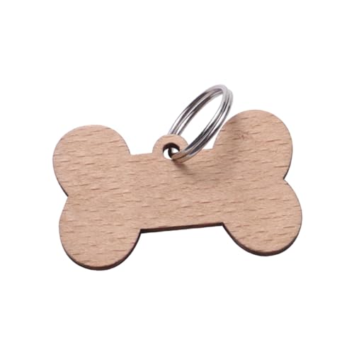 LOVIVER Unvollendete Hundemarke aus Holz mit Ausschnitten, Anhänger, Erkennungsmarke, Scheiben, Charms, Dekor, Heimtierbedarf, Basteln, personalisierte, Knochen 4x2,5x0,2cm von LOVIVER