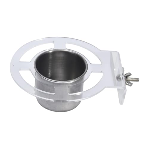 LOVIVER Vogelfütterung Schale Tassen Vogel Käfig Wasserschale Edelstahl Praktischer Feeder Haustier Käfig Tassen Halter für Wellensittich von LOVIVER