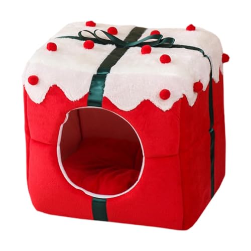 LOVIVER Weihnachts-Katzenhaus, Weihnachts-Katzenzelt, bequemer, Rutschfester Boden, waschbar, Katzennest, Katzenbett, Höhle für kleine Haustiere, Kätzchen, LOVIVER Weihnachts-Katzenhaus, Weihnachts-Katzenzelt, bequemer, Rutschfester Boden, waschbar, Katzennest, Katzenbett, Höhle für kleine Haustiere, Kätzchen, von LOVIVER