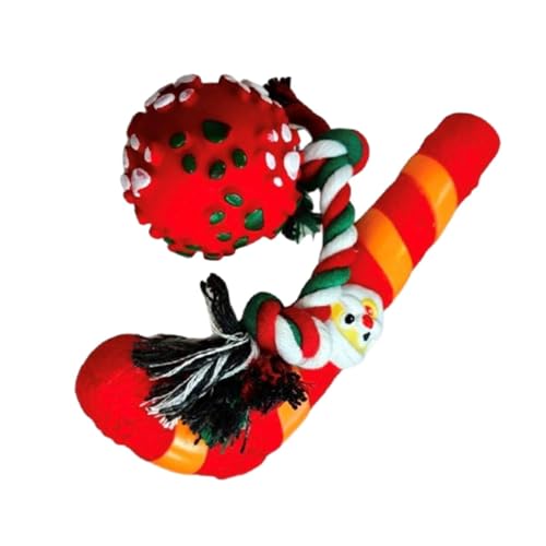 LOVIVER Welpen-Kauspielzeug, Hundebissspielzeug, tragbares Weihnachts-Kautrainingsspielzeug, weihnachtliches, quietschendes Hundespielzeug zum Spielen im, Stil D von LOVIVER