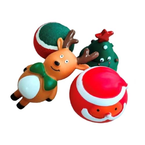 LOVIVER Welpen-Kauspielzeug, Hundebissspielzeug, tragbares Weihnachts-Kautrainingsspielzeug, weihnachtliches, quietschendes Hundespielzeug zum Spielen im, Stil E von LOVIVER