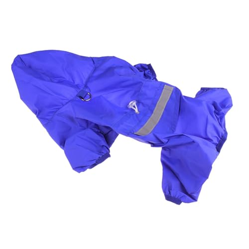 LOVIVER Welpen-Regenponcho mit Kapuze an den Beinen, Hunde-Regenmantel-Kleidung für kleine und mittelgroße Hunde, blau M von LOVIVER