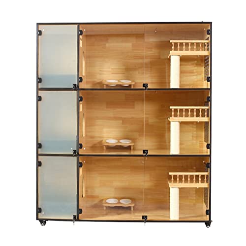 LOWLIU Katze-Hundehaus Katzenkäfig dreistöckige Katzenkäfig-Katze Villa Züchtung Luxus Katzenschrank Katzenstreuhaus Foster Displinet Cat House Katzenkäfig (Color : Extra Large 160) von LOWLIU