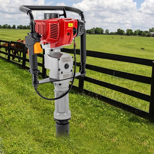 LOYEMAADE 2-Takt Benzin Pfahlramme 2.3PS T Pfostenramme Zaunpfahlramme Handramme Zaun 52CC, Pile Driver mit 2-Pfosten-Antriebskopf 55mm/70mm,Luftkühlung, Einzelzylinder LOYEMAADE 2-Takt Benzin Pfahlramme 2.3PS T Pfostenramme Zaunpfahlramme Handramme Zaun 52CC, Pile Driver mit 2-Pfosten-Antriebskopf 55mm/70mm,Luftkühlung, Einzelzylinder von LOYEMAADE