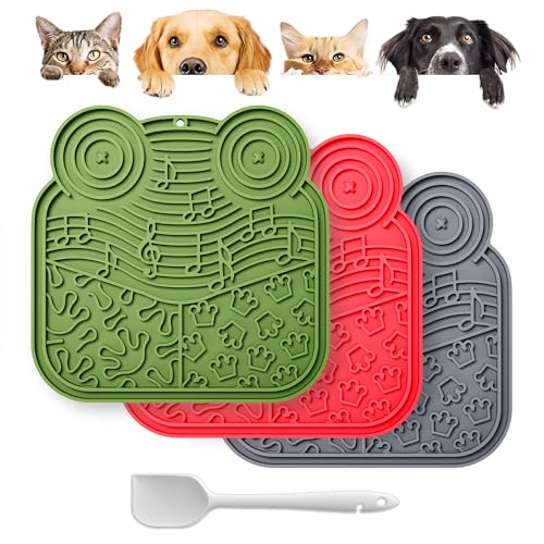 Leckmatte für Hunde & Katzen, 3 Stück, Silikon-Hunde-Leckmatte mit Saugnäpfen, Angstlinderung, fördert gesundes Essen, gefroren und spülmaschinenfest, Peanut Butter Lick Pad LPFALASAT Frosch Leckmatte für Hunde & Katzen, 3 Stück, Silikon-Hunde-Leckmatte mit Saugnäpfen, Angstlinderung, fördert gesundes Essen, gefroren und spülmaschinenfest, Peanut Butter Lick Pad LPFALASAT Frosch von LPFLASAT