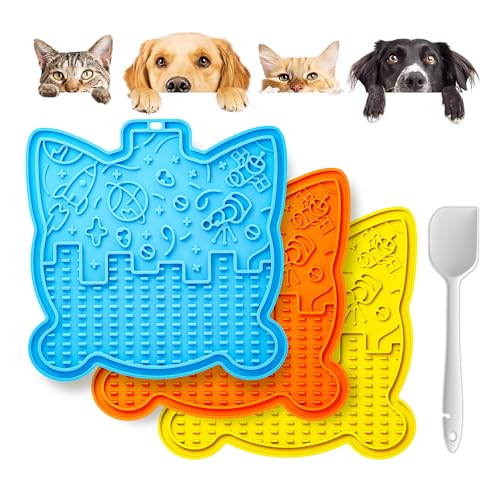 Leckmatte für Hunde & Katzen 3 Pack - Silikon Hund Leckmatte mit Saugnäpfen - Angstlinderung / Fördert gesundes Essen / gefroren & spülmaschinenfest - Pet Peanut Butter Lick Pad LPFALASAT Bomb Cat Leckmatte für Hunde & Katzen 3 Pack - Silikon Hund Leckmatte mit Saugnäpfen - Angstlinderung / Fördert gesundes Essen / gefroren & spülmaschinenfest - Pet Peanut Butter Lick Pad LPFALASAT Bomb Cat von LPFLASAT
