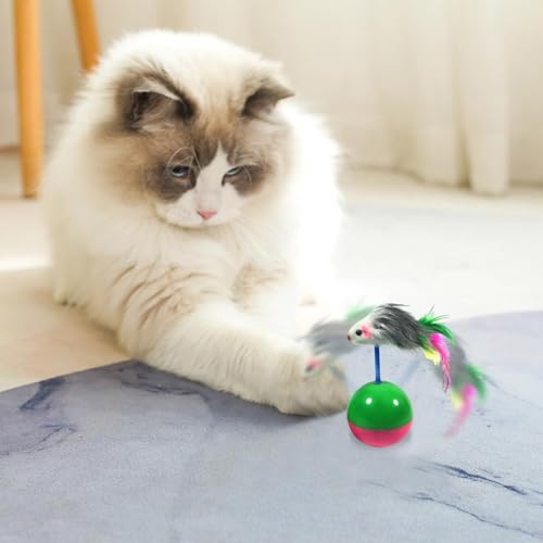 Bälle für Katzen – Kätzchen, lustiger Ball, interaktives Spielzeug für Katzen, Ball, Maus, tragbar, für Katzen, bunte Feder, interaktiver Stab mit Ton für die Ausübung der Cha Bälle für Katzen – Kätzchen, lustiger Ball, interaktives Spielzeug für Katzen, Ball, Maus, tragbar, für Katzen, bunte Feder, interaktiver Stab mit Ton für die Ausübung der Cha von LPORF