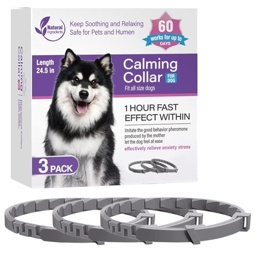 Beruhigendes Hundehalsband, Pheromon-Halsband für Hunde, 3-teiliges Entspannungshalsband, hält 60 Tage, beruhigendes Halsband für kleine, große, mittelgroße Rassen, Pheromone für Bad Co Beruhigendes Hundehalsband, Pheromon-Halsband für Hunde, 3-teiliges Entspannungshalsband, hält 60 Tage, beruhigendes Halsband für kleine, große, mittelgroße Rassen, Pheromone für Bad Co von LPORF