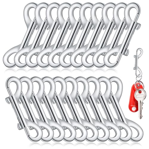 Doppelhaken, Karabinerhaken, doppelseitige Auslösekette, vielseitig, Druckknöpfe aus Zinklegierung, Karabiner, Schlüsselanhänger für Wassereimer, Hundeleine, Futtereimer Doppelhaken, Karabinerhaken, doppelseitige Auslösekette, vielseitig, Druckknöpfe aus Zinklegierung, Karabiner, Schlüsselanhänger für Wassereimer, Hundeleine, Futtereimer von LPORF