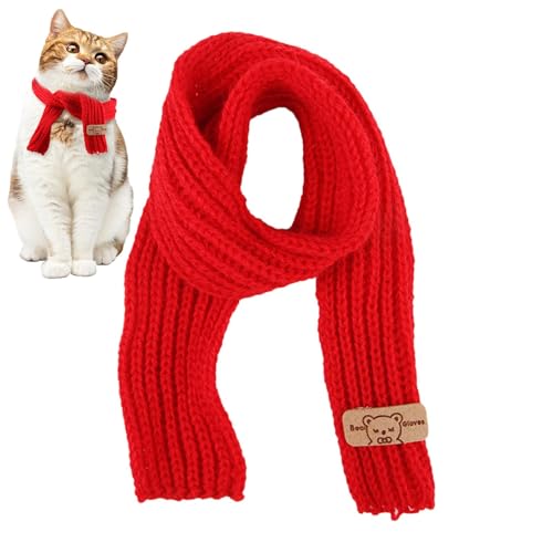 Halstuch für kleine Hunde, Schal für Hunde, rot, weich, aus Polyesterfaser, festlich, für Hunde und Katzen, Zubehör mit Kätzchenmotiv für kleine Haustiere, Halstuch für kleine Hunde, Schal für Hunde, rot, weich, aus Polyesterfaser, festlich, für Hunde und Katzen, Zubehör mit Kätzchenmotiv für kleine Haustiere, von LPORF