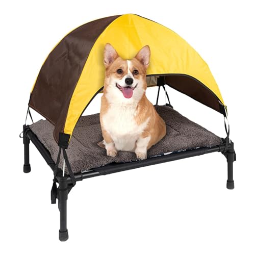 Hundebett, Haustierbett aus Oxford-Stoff, langlebig und tragbar, faltbar, erhöhtes Hundebett, mit abnehmbarem Sonnendach für Camping oder , zusätzliche Transporttasche Hundebett, Haustierbett aus Oxford-Stoff, langlebig und tragbar, faltbar, erhöhtes Hundebett, mit abnehmbarem Sonnendach für Camping oder , zusätzliche Transporttasche von LPORF