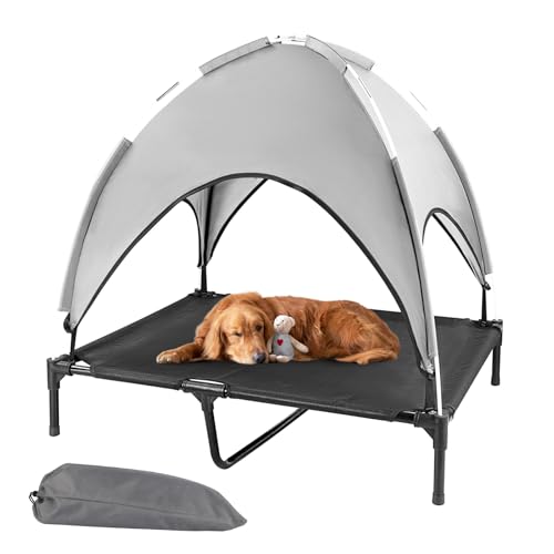 Erhöhtes Outdoor-Hundebett mit Baldachin, erhöhtes Hundebett mit Schatten, wasserdichtes Hundezelt für mittelgroße und große Hunde, tragbares kühlendes Haustierbett mit atmungsaktivem Netz für Erhöhtes Outdoor-Hundebett mit Baldachin, erhöhtes Hundebett mit Schatten, wasserdichtes Hundezelt für mittelgroße und große Hunde, tragbares kühlendes Haustierbett mit atmungsaktivem Netz für von LPOTIUS