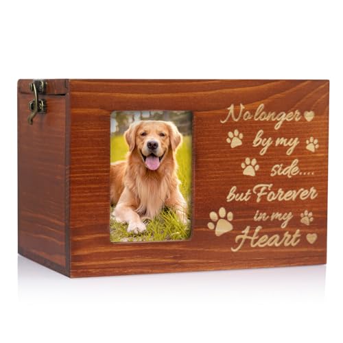 Haustier-Gedenkurnen für Hund oder Katze, Holzurnen für Beerdigung mit Fotorahmen, Haustier-Gedenk-Andenken, Katze, Hund, Erinnerungsbox mit schwarzem Flanell als Futter, Gedenkgeschenk für Verluste Haustier-Gedenkurnen für Hund oder Katze, Holzurnen für Beerdigung mit Fotorahmen, Haustier-Gedenk-Andenken, Katze, Hund, Erinnerungsbox mit schwarzem Flanell als Futter, Gedenkgeschenk für Verluste von LPREUTWN