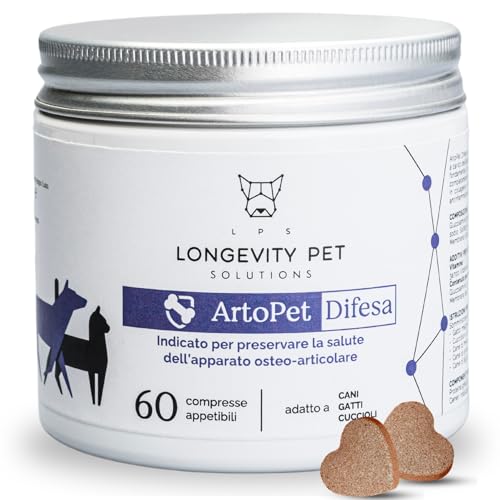 ArtoPet Difesa 60 Tabletten Longevity Pet | Ergänzungsmittel für die Gelenke von Hund und Katze | Nahrungsergänzungsmittel für Hunde mit Glucosamin und Chondroitin | Osteo-Gelenkgesundheit | Made in ArtoPet Difesa 60 Tabletten Longevity Pet | Ergänzungsmittel für die Gelenke von Hund und Katze | Nahrungsergänzungsmittel für Hunde mit Glucosamin und Chondroitin | Osteo-Gelenkgesundheit | Made in von LPS