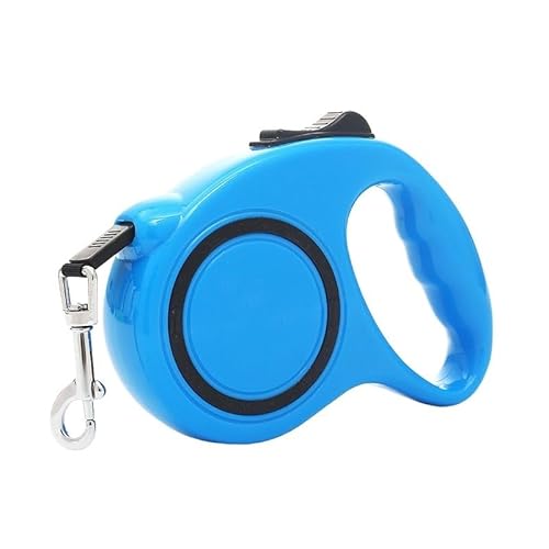 3 m 5 m Hundeleine, Starkes Nylon, automatisch einziehbar, langlebige Nylonleine for Welpen, for Outdoor-Reisen, Spaziergänge, Wandern, Zugseil breites hundehalsband(Blue Style 2,5m) von LPTBNKC