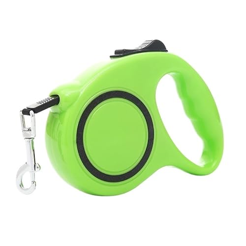 3 m 5 m Hundeleine, Starkes Nylon, automatisch einziehbar, langlebige Nylonleine for Welpen, for Outdoor-Reisen, Spaziergänge, Wandern, Zugseil breites hundehalsband(Green Style 2,3m) von LPTBNKC