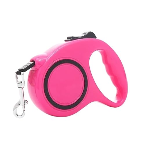 3 m 5 m Hundeleine, Starkes Nylon, automatisch einziehbar, langlebige Nylonleine for Welpen, for Outdoor-Reisen, Spaziergänge, Wandern, Zugseil breites hundehalsband(Rose red Style 2,3m) von LPTBNKC