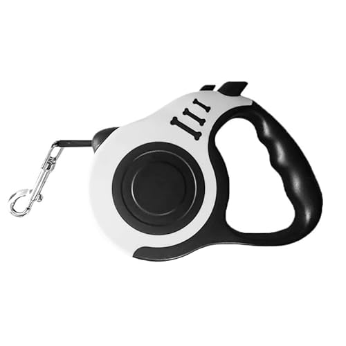 3 m 5 m Hundeleine, Starkes Nylon, automatisch einziehbar, langlebige Nylonleine for Welpen, for Outdoor-Reisen, Spaziergänge, Wandern, Zugseil breites hundehalsband(White Style 1,3m) von LPTBNKC