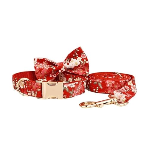 Haustierzubehör, Leinengeschirr-Set, Hundehalsband mit Fliege, Bedruckte Haustierprodukte, personalisierte Taktische Hundehalsbänder breites hundehalsband(Bow Collar Leash01,XS) von LPTBNKC