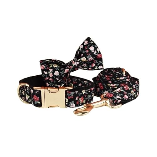 Haustierzubehör, Leinengeschirr-Set, Hundehalsband mit Fliege, Bedruckte Haustierprodukte, personalisierte Taktische Hundehalsbänder breites hundehalsband(Bow Collar Leash23,XS) von LPTBNKC
