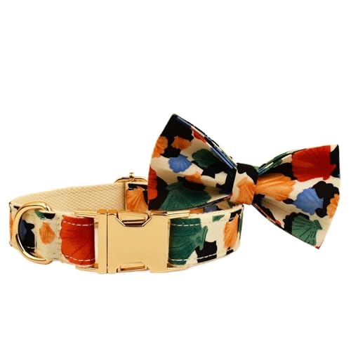Haustierzubehör, Leinengeschirr-Set, Hundehalsband mit Fliege, Bedruckte Haustierprodukte, personalisierte Taktische Hundehalsbänder breites hundehalsband(Bow Collar16,XS) von LPTBNKC