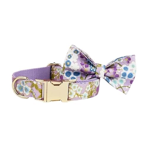 Haustierzubehör, Leinengeschirr-Set, Hundehalsband mit Fliege, Bedruckte Haustierprodukte, personalisierte Taktische Hundehalsbänder breites hundehalsband(Bow Collar38,XS) von LPTBNKC