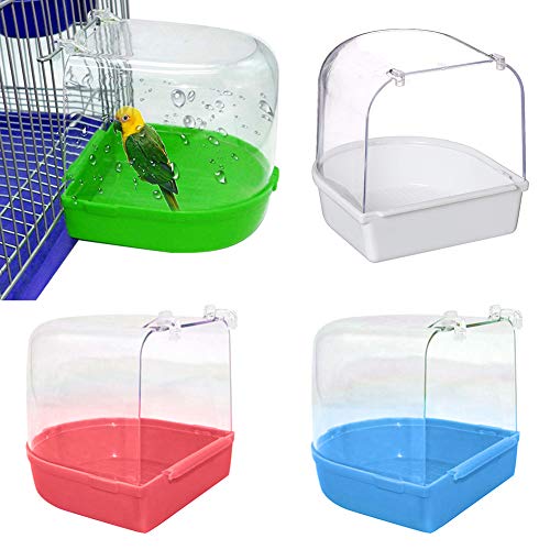 LPxdywlk Haustier Vogel Papageien Transparente Badewanne Badewanne Dusche Box Hängenden Käfig Dekor Zubehör Bad Box Für Vögel Weiß von LPxdywlk